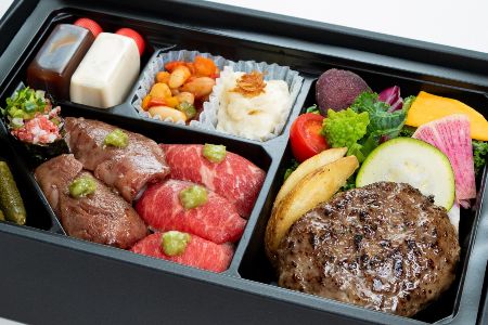 とろけるハンバーグと肉寿司弁当（錦）