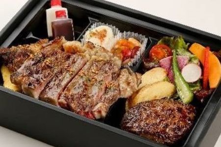 とろけるハンバーグとサーロインステーキ弁当